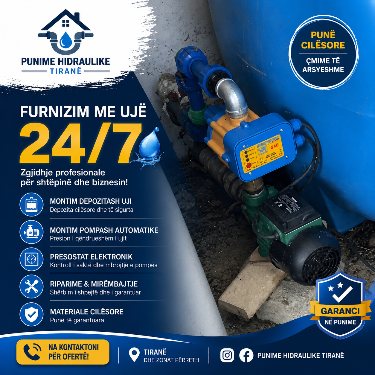 PUNIME HIDRAULIKE TIRANË M.M