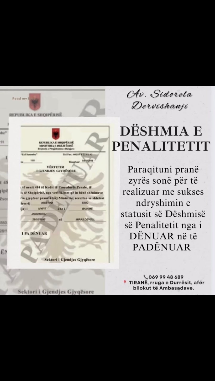 Avokate Sidorela Dervishanji (TIRANE)