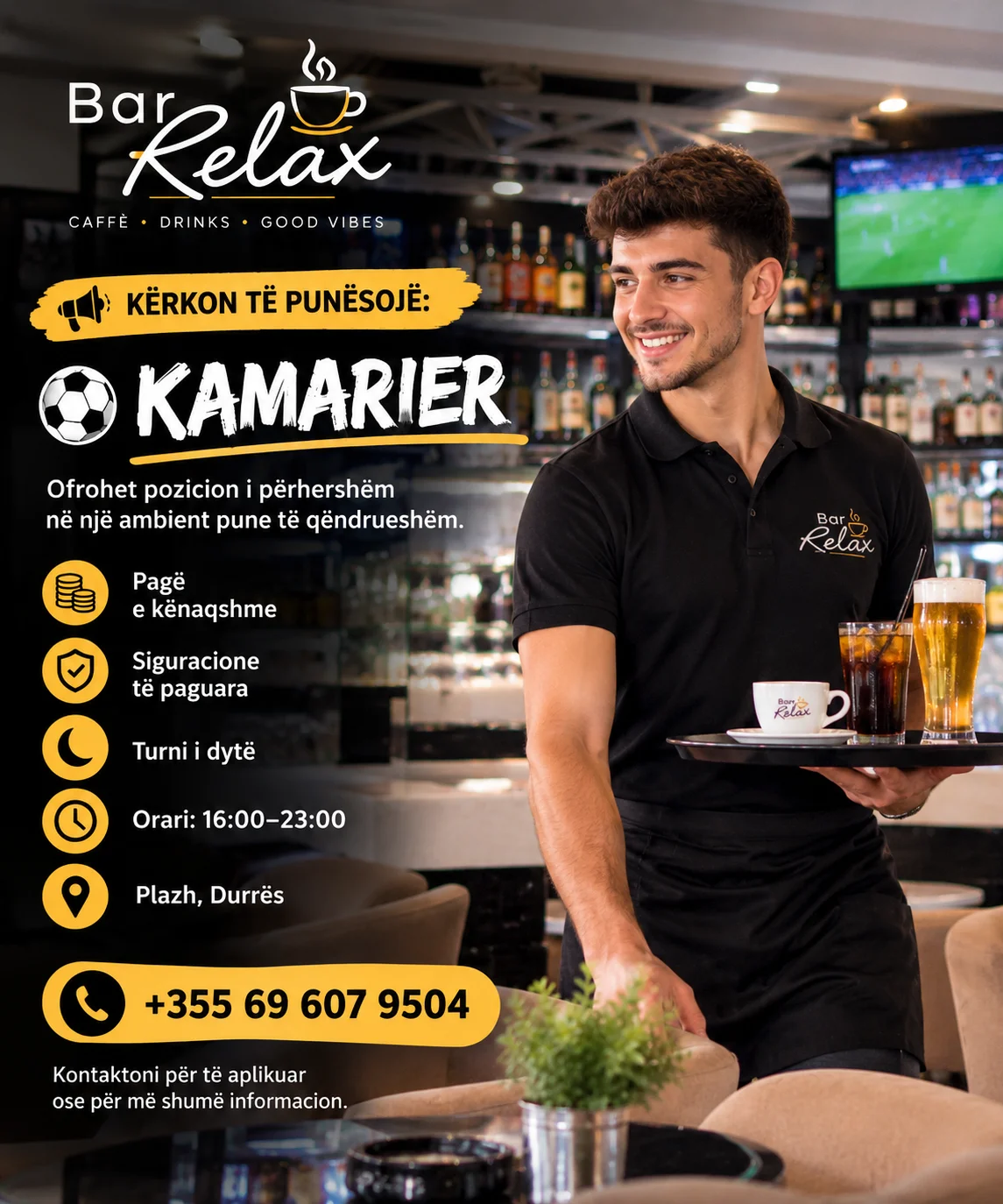 BAR Relax kerkon kamarier ne plazh Durres